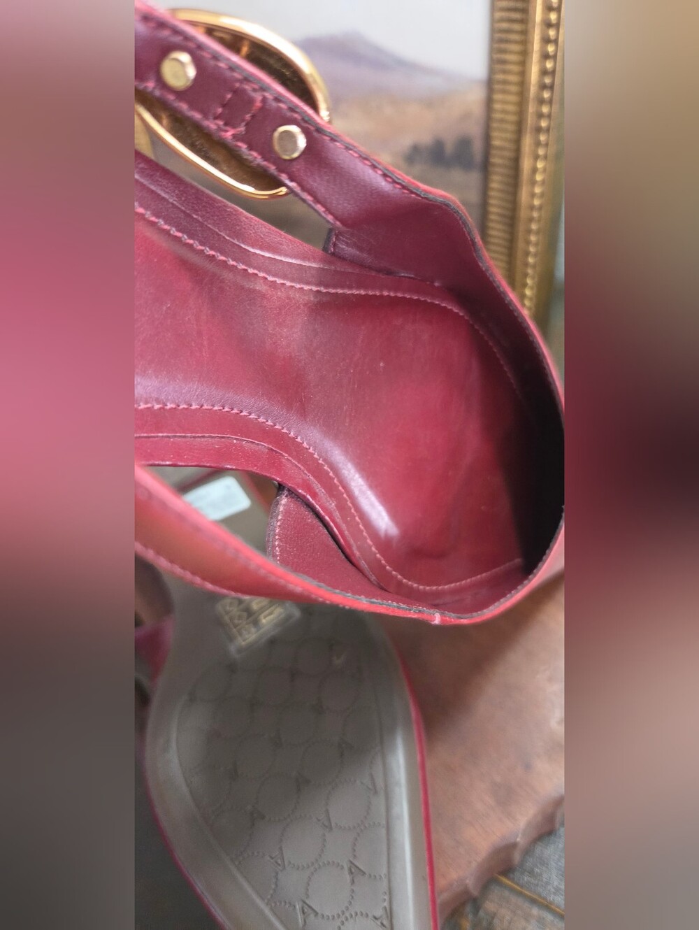 Arezzo Leather burgundy Flat Shoes NWOT Size 7B - Picture 6 of 10